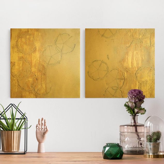 quadros modernos para quarto de casal Cherry Blossom Season Gold