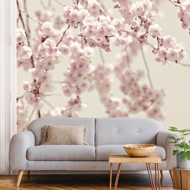 papel de parede moderno Dancing Cherry Blossoms