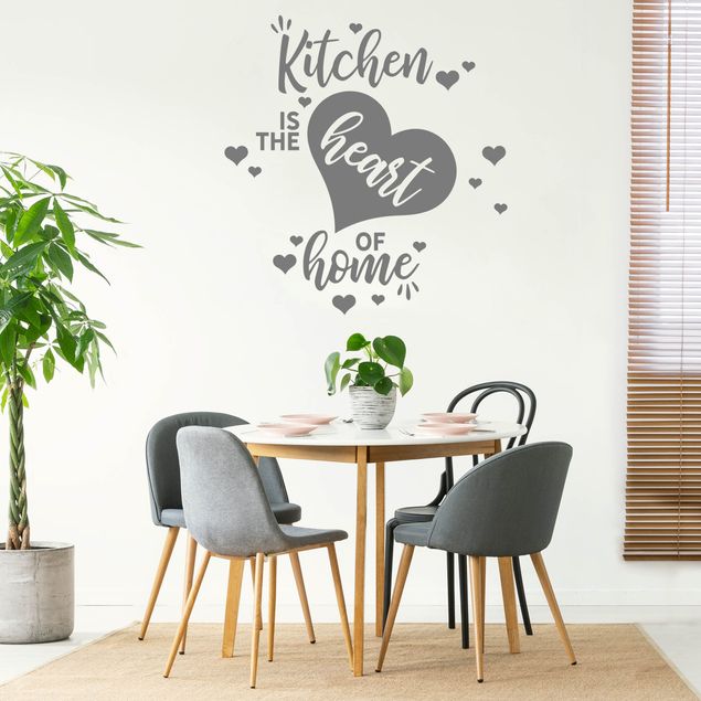Autocolantes de parede frases Kitchen Is The Heart Of Home