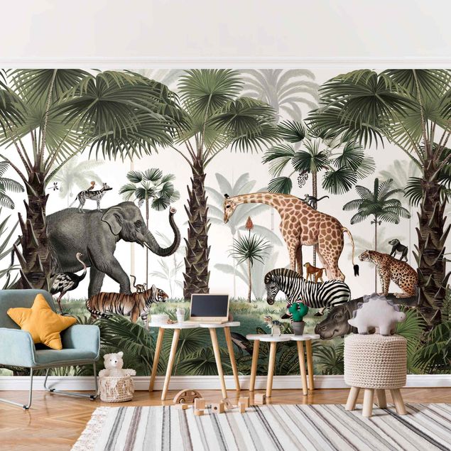 Papel de parede girafas Kingdom of the jungle animals