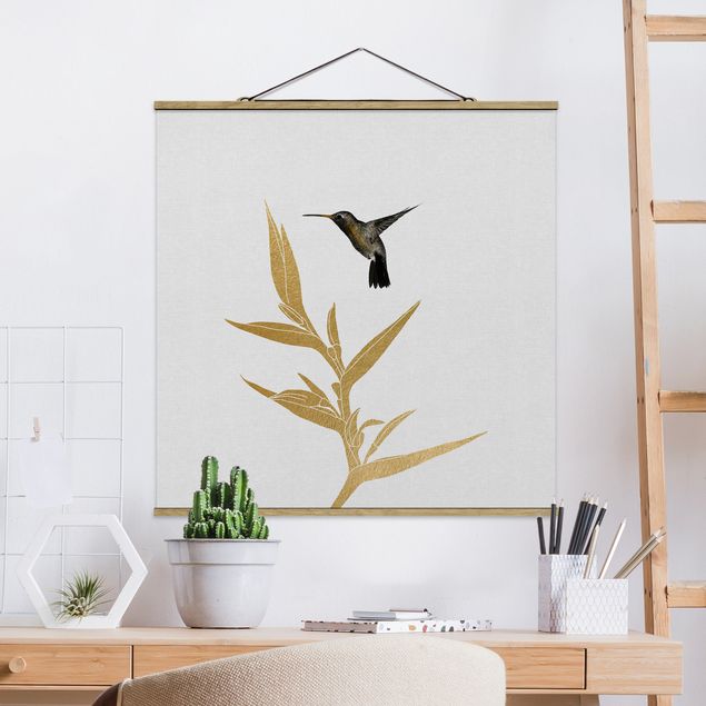 decoraçoes cozinha Hummingbird And Tropical Golden Blossom II