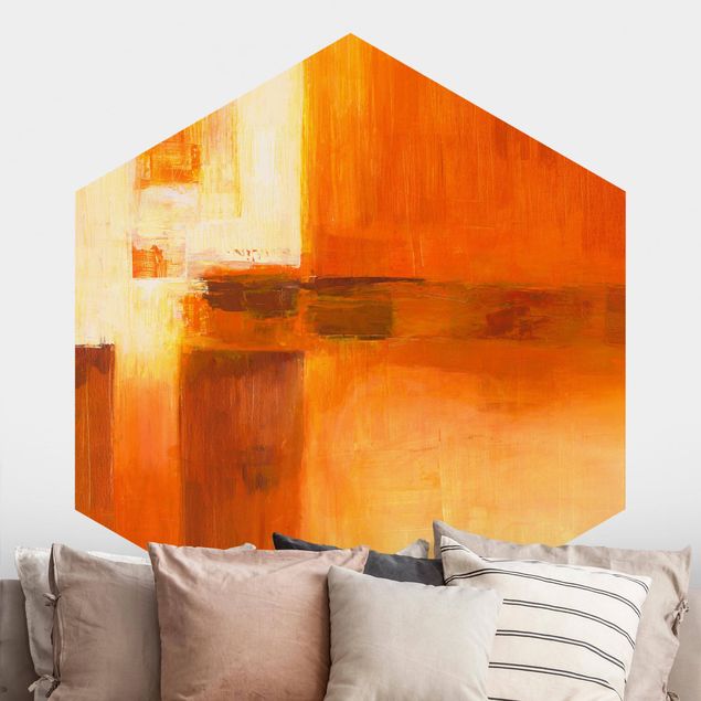 decoraçao para parede de cozinha Composition In Orange And Brown 01