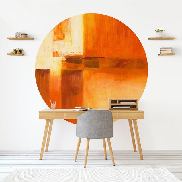 decoraçao para parede de cozinha Composition In Orange And Brown 01