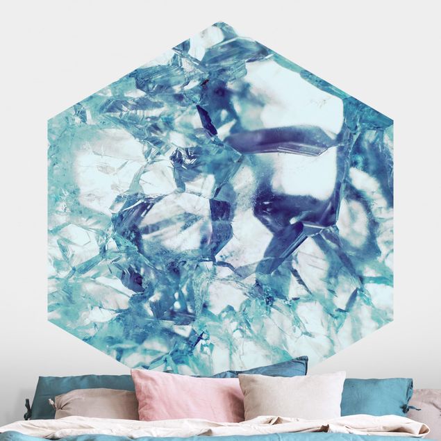 Papel de parede pedra rústica Crystal Blue