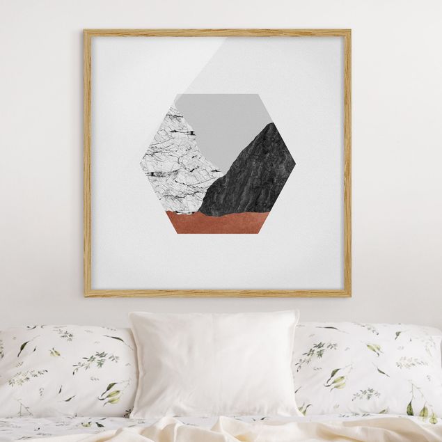 Quadros montanhas Copper Mountains Hexagonal Geometry