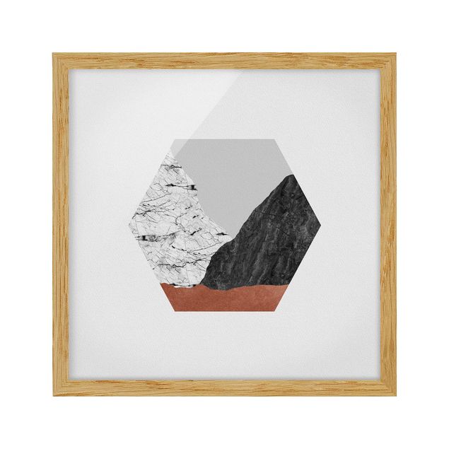 Quadros padrões Copper Mountains Hexagonal Geometry