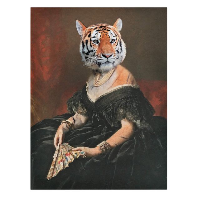 Telas decorativas vintage Lady Tiger