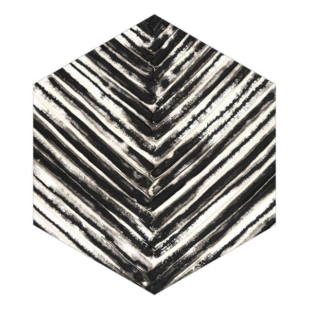 Papel de parede hexagonal Slats Black And White