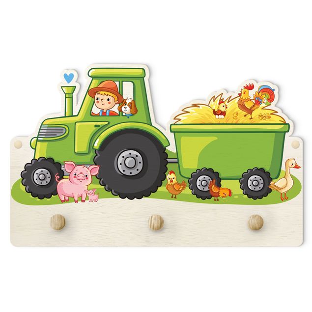 Cabide de parede infantil Country Boy Tractor