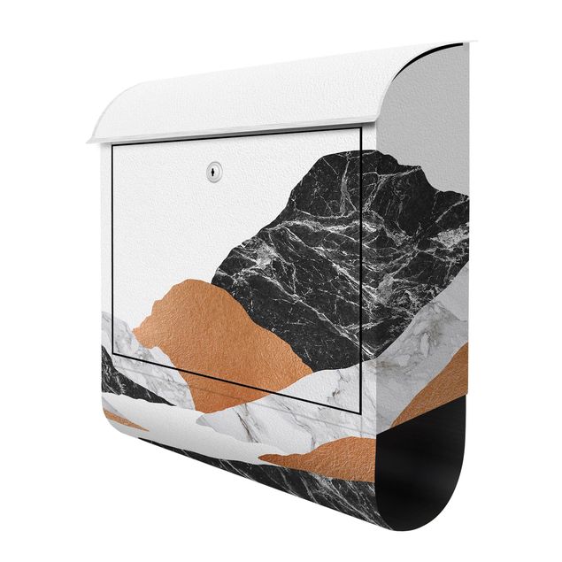 caixa de correio para muro Landscape In Marble And Copper II