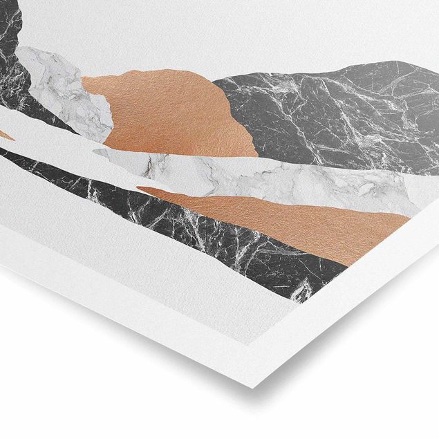 Posters abstratos Landscape In Marble And Copper II