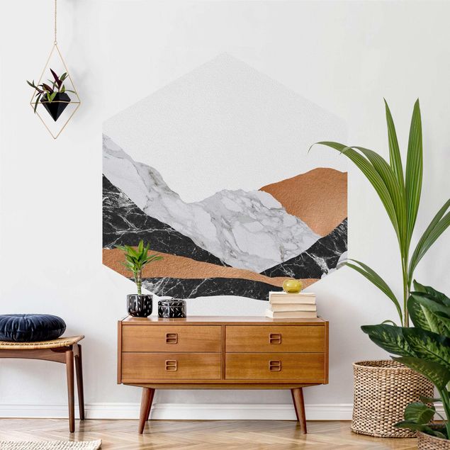 papel de parede moderno Landscape In Marble And Copper