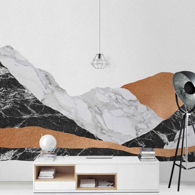 decoraçao para parede de cozinha Landscape In Marble And Copper