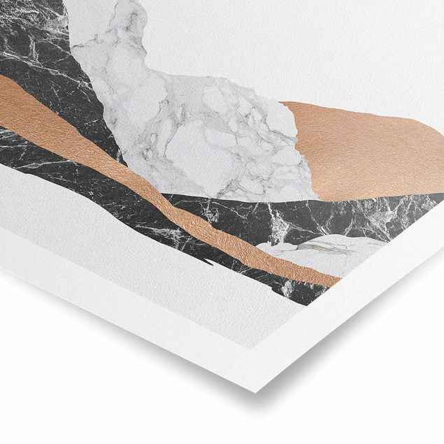 Posters abstratos Landscape In Marble And Copper