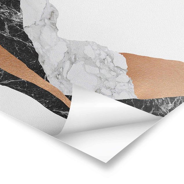 Quadros em cinza Landscape In Marble And Copper