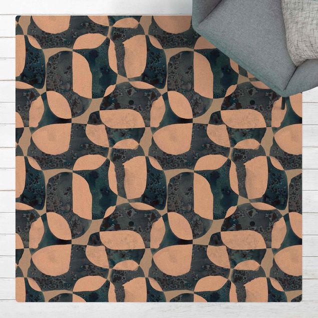 Tapetes azuis Living Stones Pattern In Blue