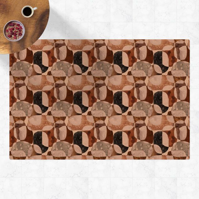 tapete castanho Living Stones Pattern In Brown