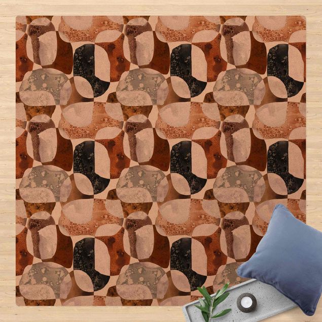 tapete para sala moderno Living Stones Pattern In Brown