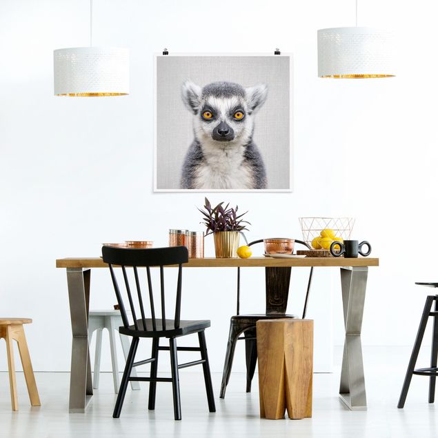poster preto e branco Lemur Ludwig