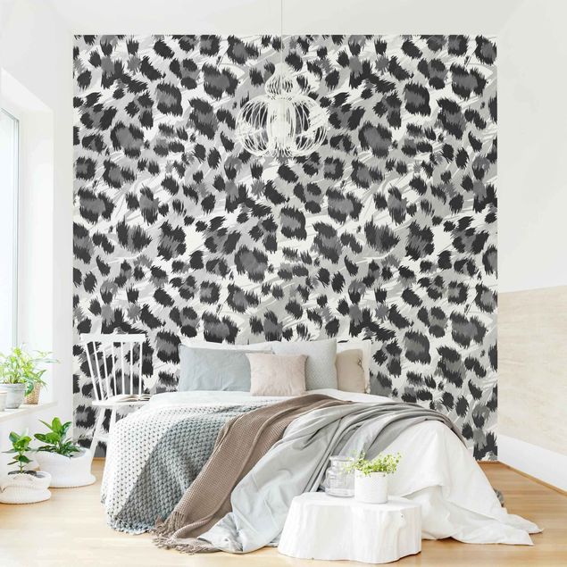decoraçao para parede de cozinha Leopard Print With Watercolour Pattern In Grey