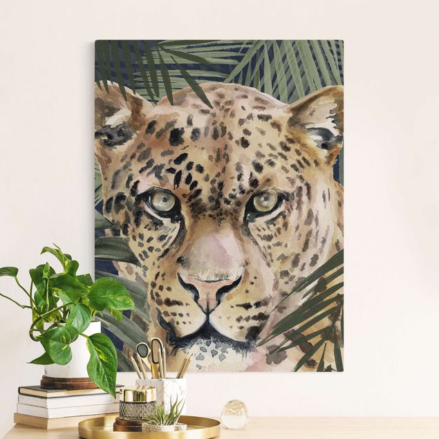 decoraçao para parede de cozinha Leopard In The Jungle