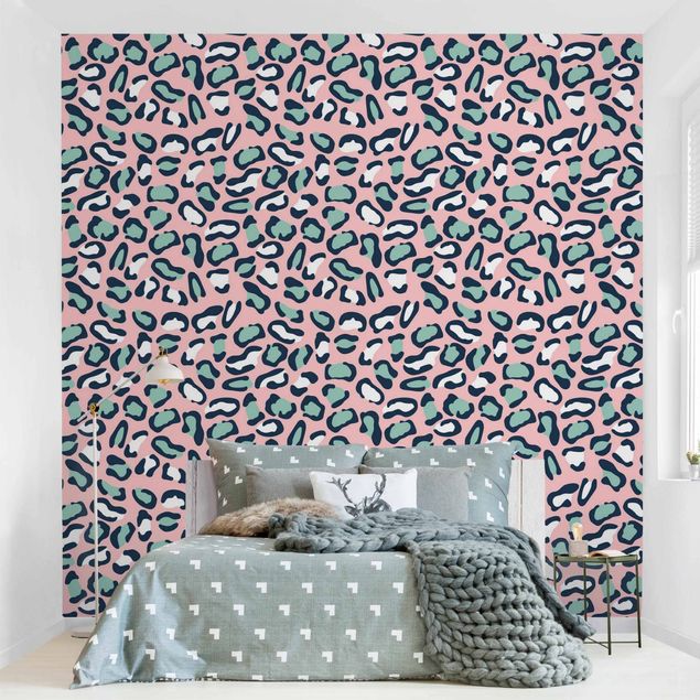 decoraçoes cozinha Leopard Pattern In Pastel Pink And Blue