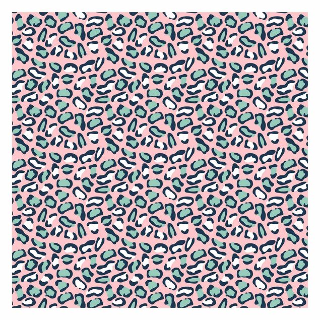 Mural de parede Leopard Pattern In Pastel Pink And Blue
