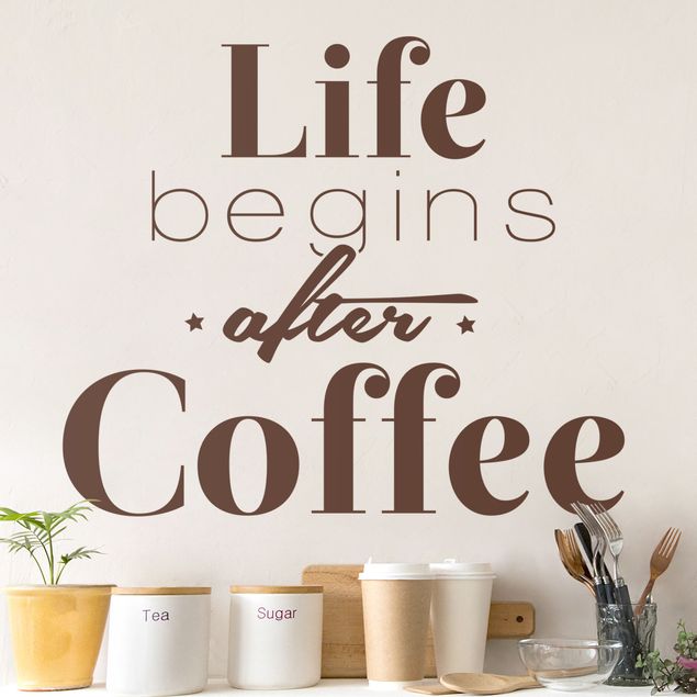 Autocolantes parede Life begins after coffee