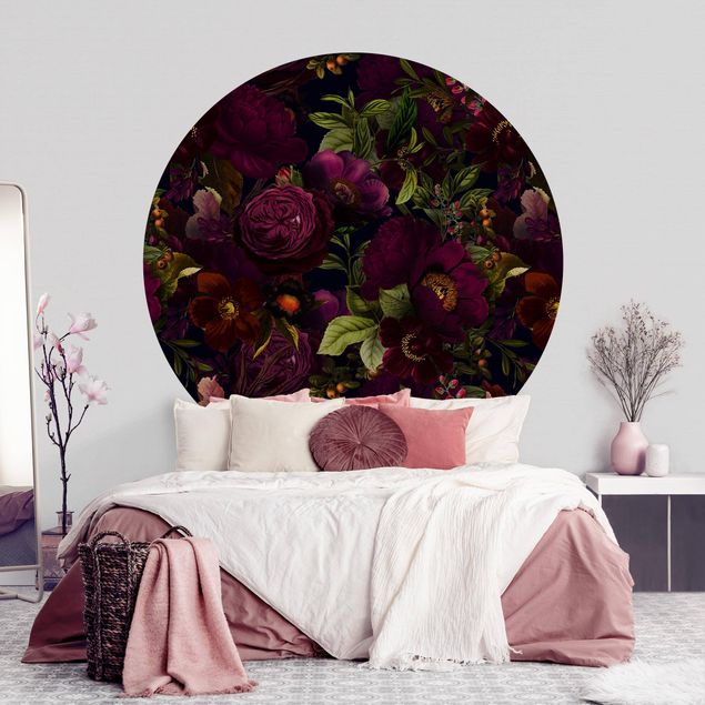 decoraçao para parede de cozinha Purple Blossoms Dark