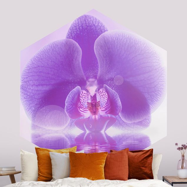 decoraçao para parede de cozinha Purple Orchid On Water