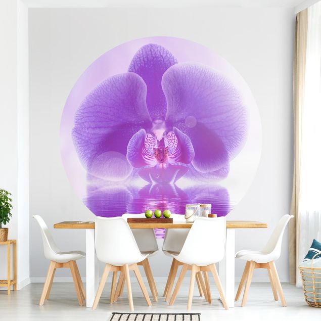 Papel de parede orquídeas Purple Orchid On Water