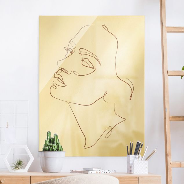 decoraçao para parede de cozinha Line Art - Woman Dreaming Face