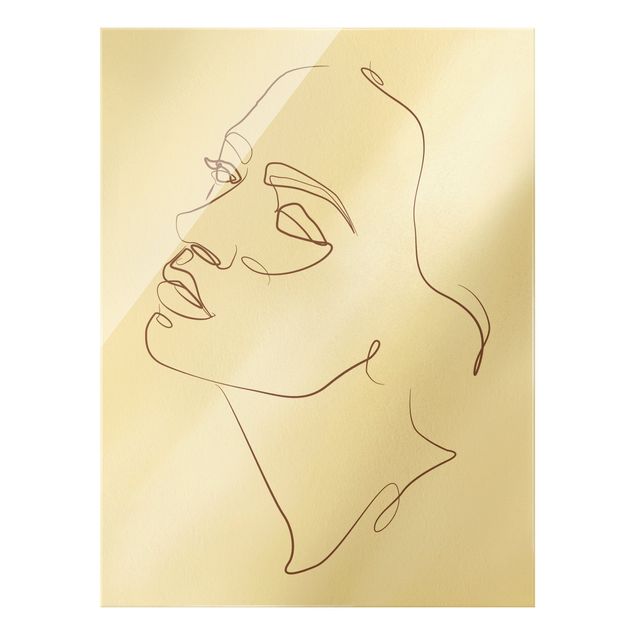 quadro de vidro Line Art - Woman Dreaming Face