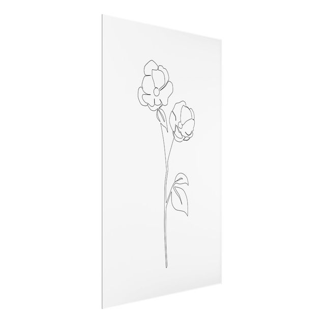 Quadros retratos Line Art Flowers - Poppy Flower