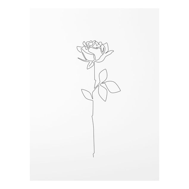 Quadros preto e branco Line Art Flowers - Rose