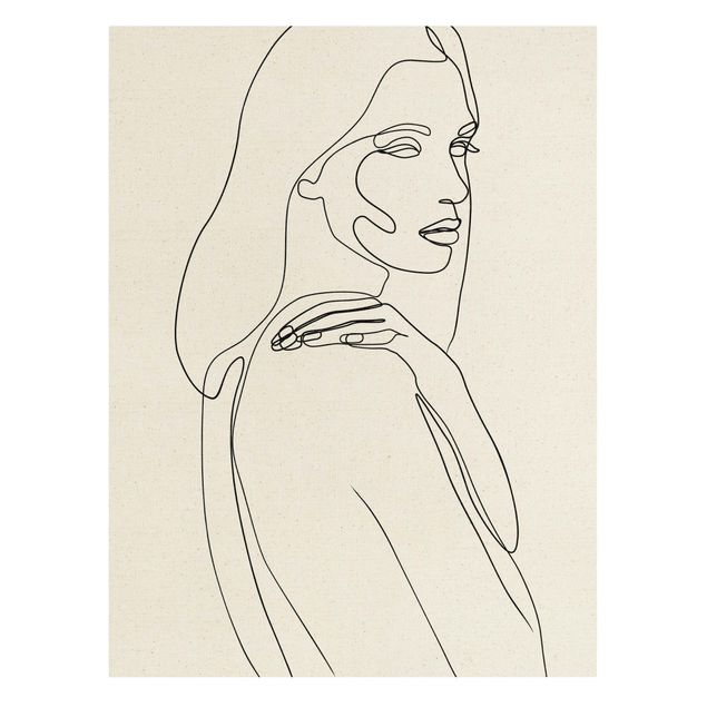 Quadros famosos Line Art Woman Shoulder Black And White