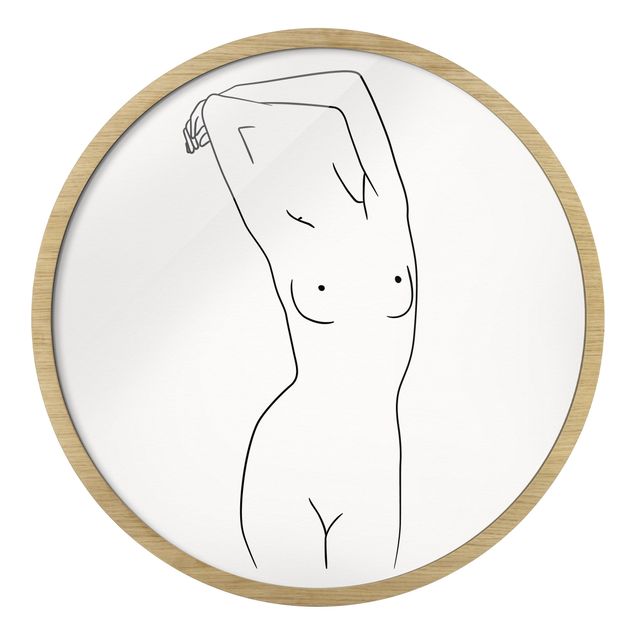 Quadros com moldura réplicas de quadros famosos Line Art Nude Art Of A Woman Black And White