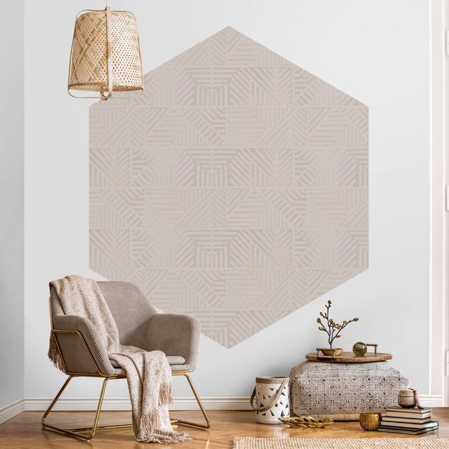 papel de parede moderno para sala Line Pattern Stamp In Taupe
