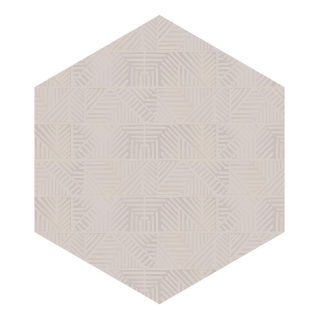 murais de parede Line Pattern Stamp In Taupe