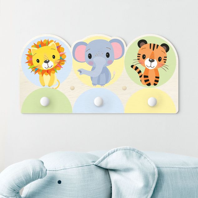 decoração para quartos infantis Lion Elephant Tiger