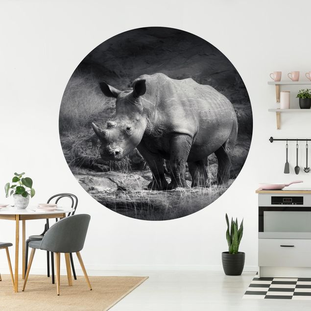 Papel de parede África Lonesome Rhinoceros