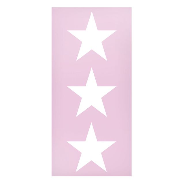 Quadros padrões Big White Stars on Pink