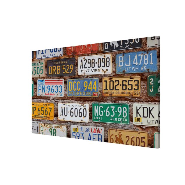 Quadros magnéticos frases American License Plates On Wood