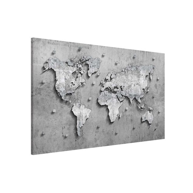 decoraçao para parede de cozinha Concrete World Map