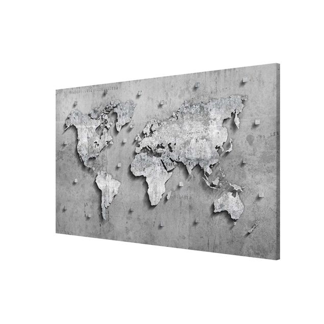 Quadros magnéticos imitação pedra Concrete World Map