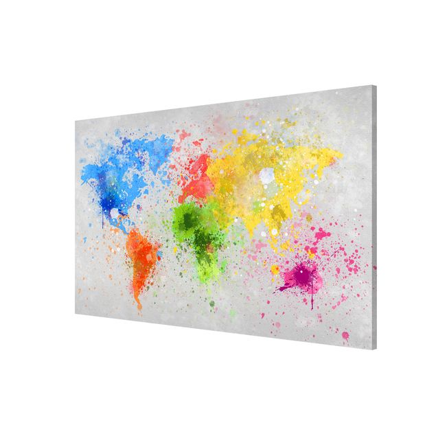 quadro mapa do mundo Colourful Splodges World Map