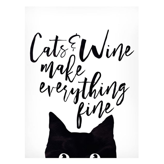 Quadros gatos Cats And Wine make Everything Fine