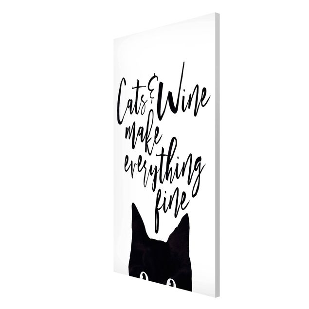 Quadros magnéticos frases Cats And Wine make Everything Fine