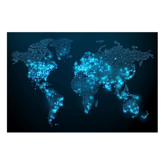 Quadros magnéticos mapas Connected World World Map
