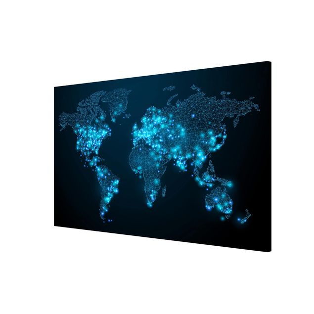 quadro mapa do mundo Connected World World Map